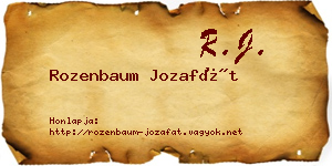 Rozenbaum Jozafát névjegykártya